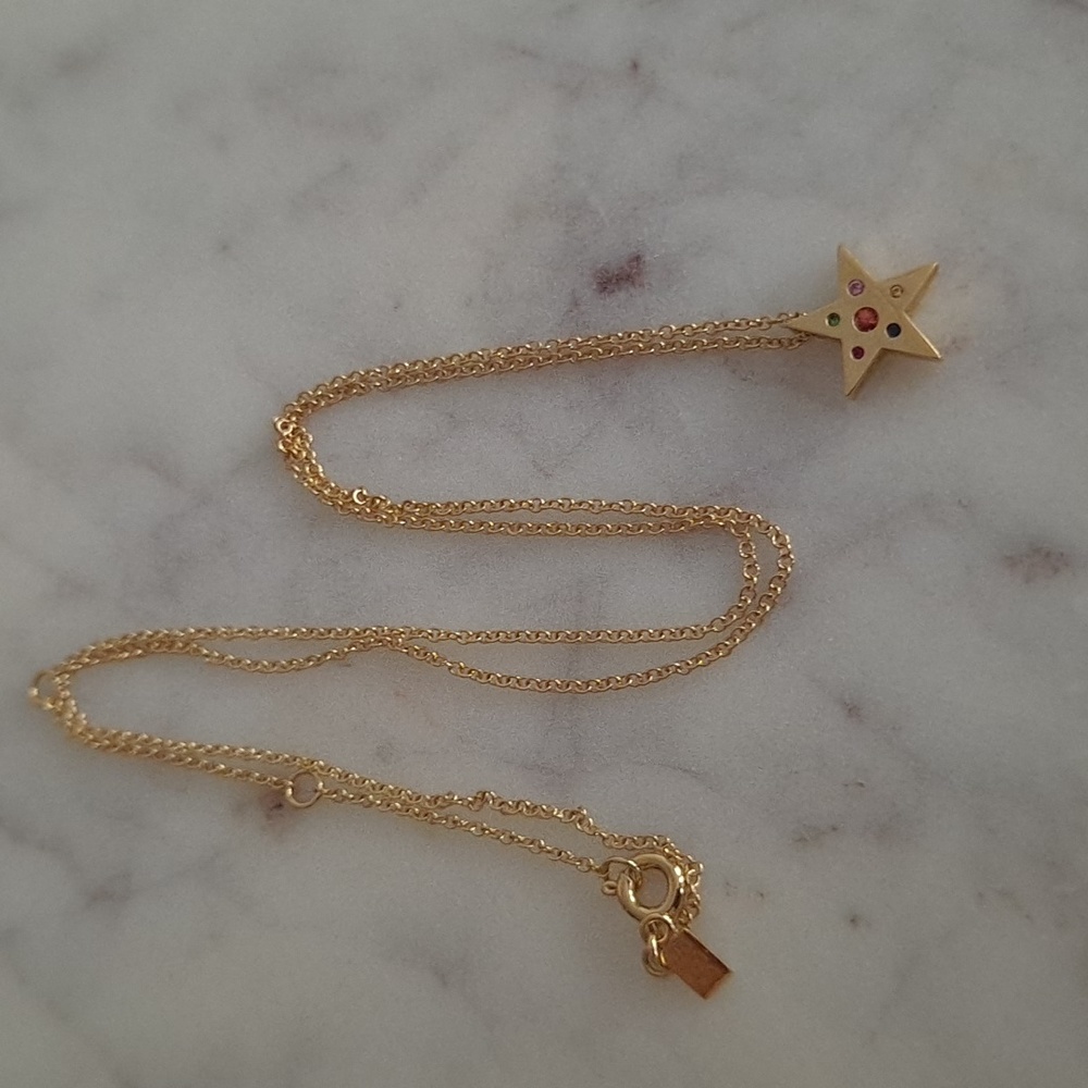 EF Collection star necklace with semi precious stones